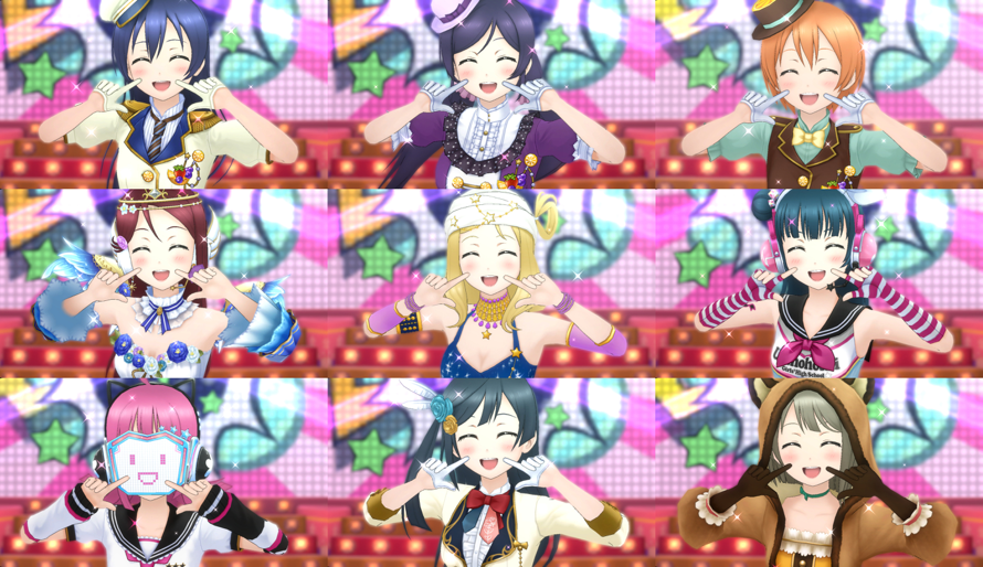 My Top 3 from each unit doing the Dokipipo Emotion smile!
