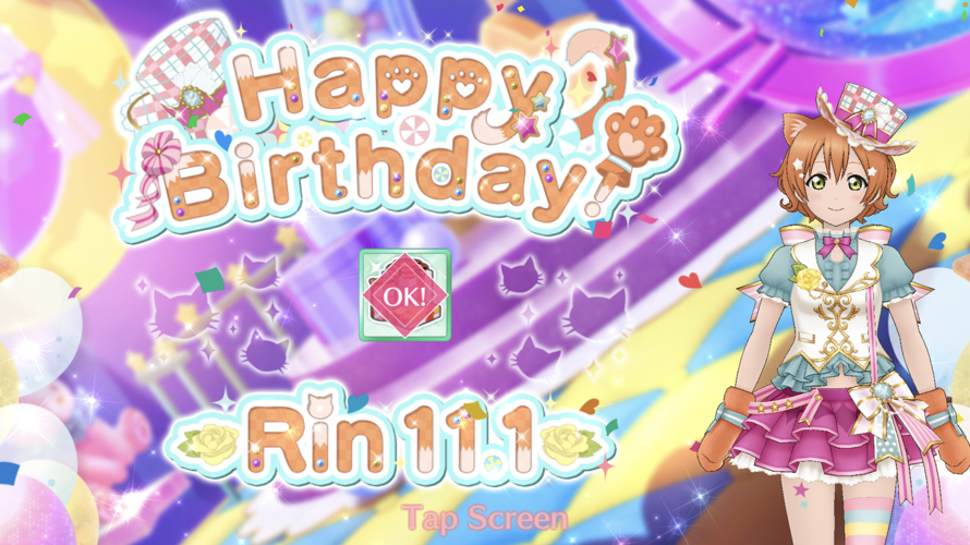 Happy birthday rin! Hope you have a pawsitively wonderful birthday! Nya!