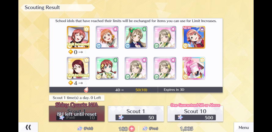 Rina came home after 5 pulls, time to save for her next UR / o /
