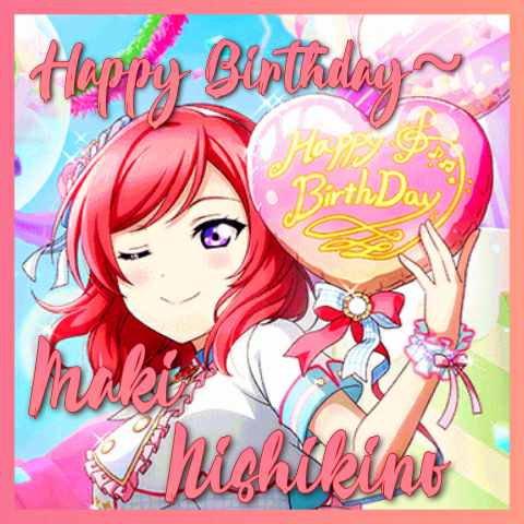 Happy Birthday Maki!  aka Tsundere tomato  lol  I edited Maki's UR birthday card into an icon~