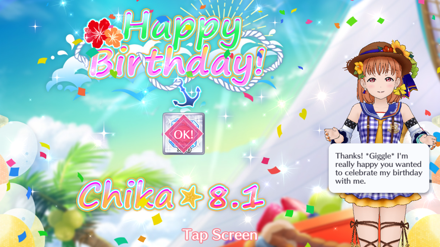 Happy birthday chika! Hope you have a wonderful birthday filled with delicious Mikans!