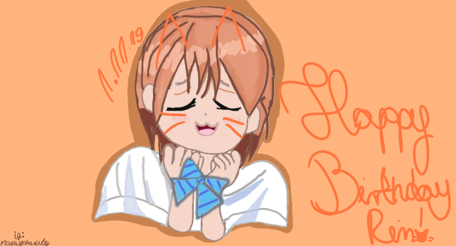 Hello! I draw Rin! I'm not good artist..Anyway happy birthday nyanyanyantastic~~ Rin!