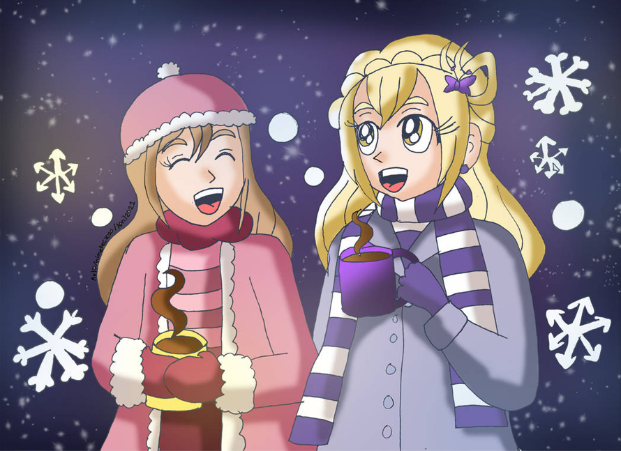 Hanamaru and Mari in the snow! :