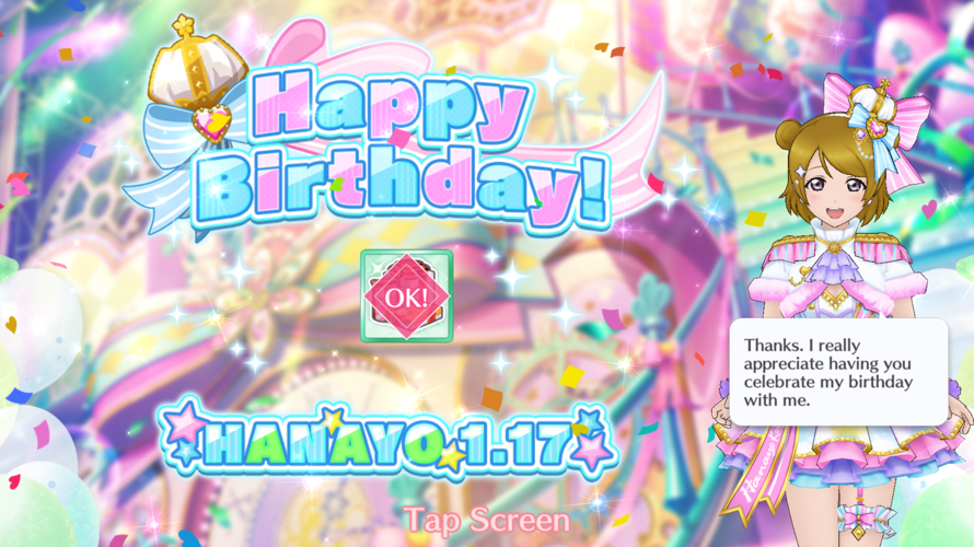 Happy birthday Hanayo you are my super and you are most favourite is rice  and enjoy your birthday...