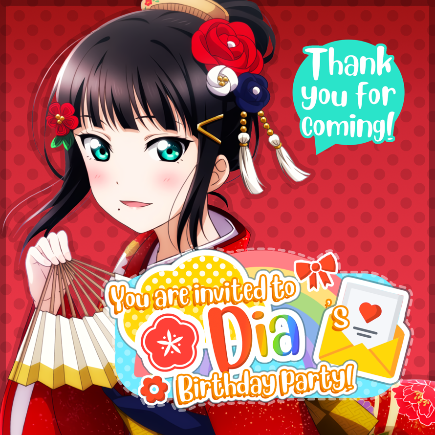 Today is   Kurosawa Dia  's birthday party and   you are invited!   🎉

      🌟Location 🌟  

 🌼...