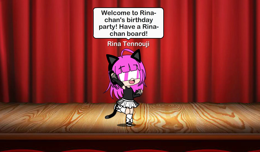 Happy birthday, Rina! I made her wear a pretty cool shade that kinda resembles the Rina chan board,...