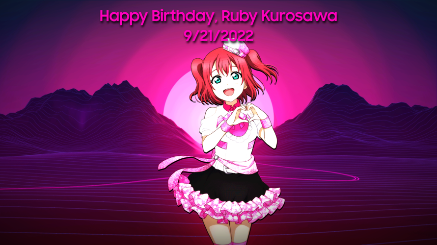 ALRIGHT HAPPY BIRTHDAY MY FAV IDOL RUBY I SHOULD CONTINUE THIS TO 2^210 SPEED BUT I LATE...