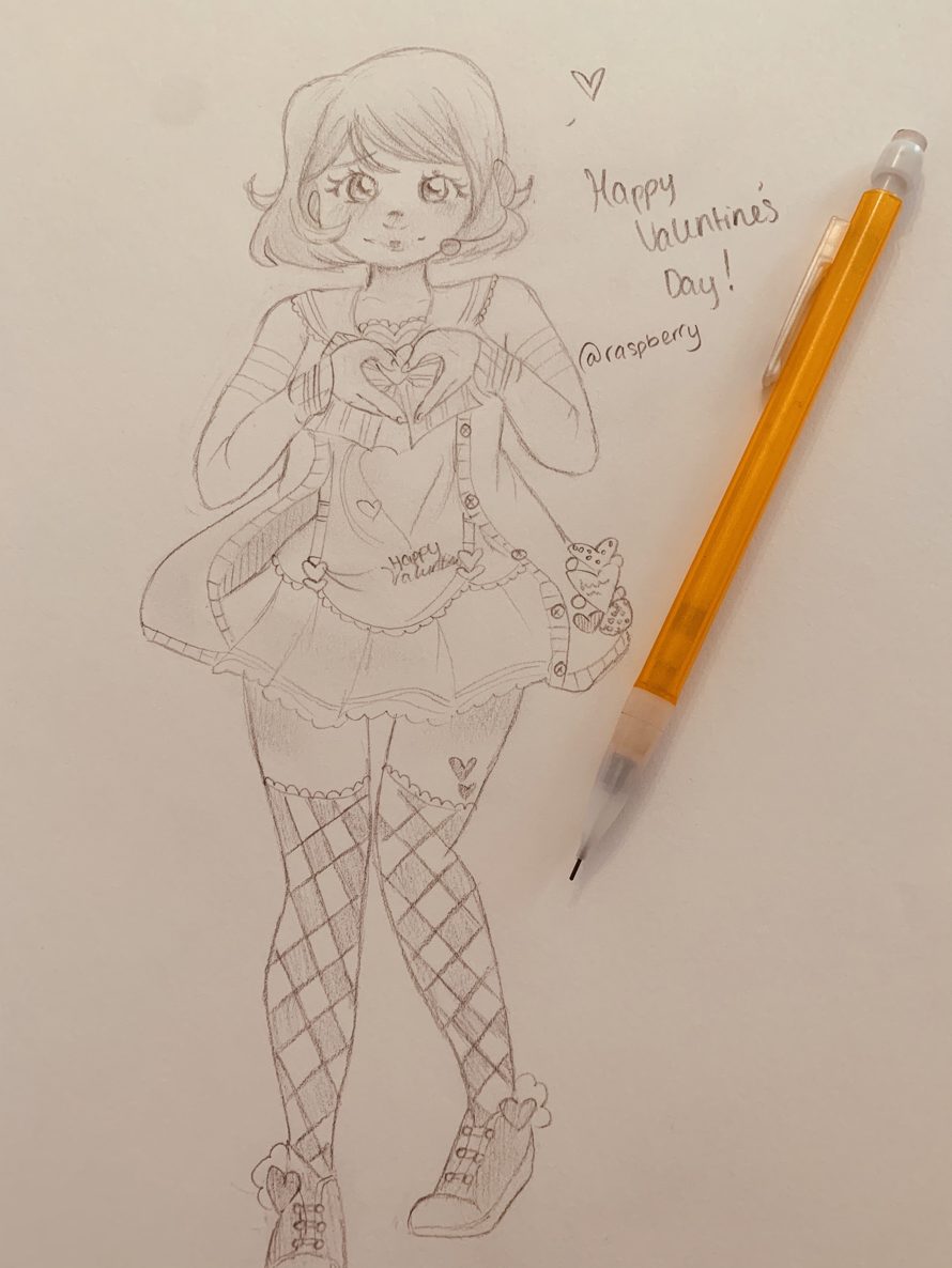 Happy  late  Valentines Day to miss Hanayo Koizumi! I love her sososo much, I just had to draw her...