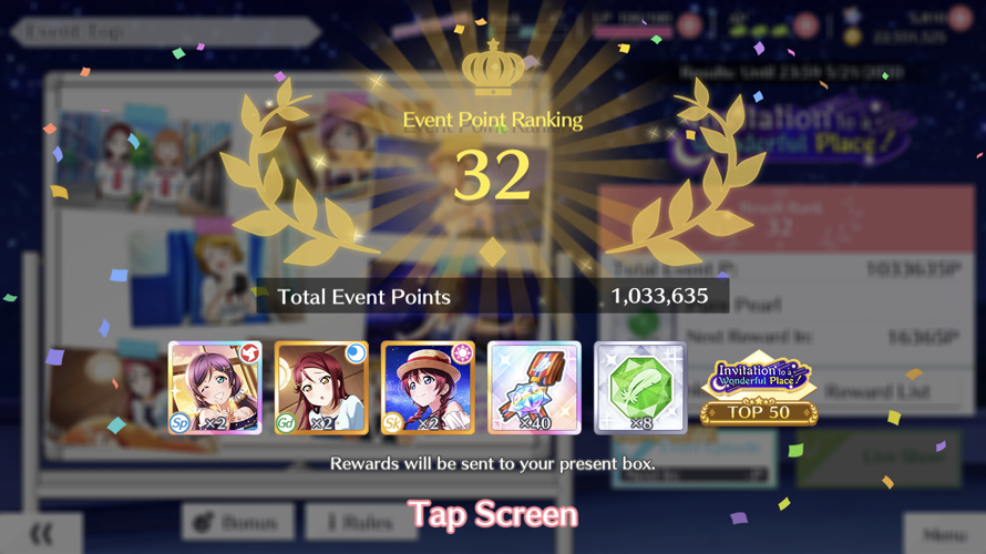 rank 32 in a nozomi event...my proudest moment <3 love my best girl so much!