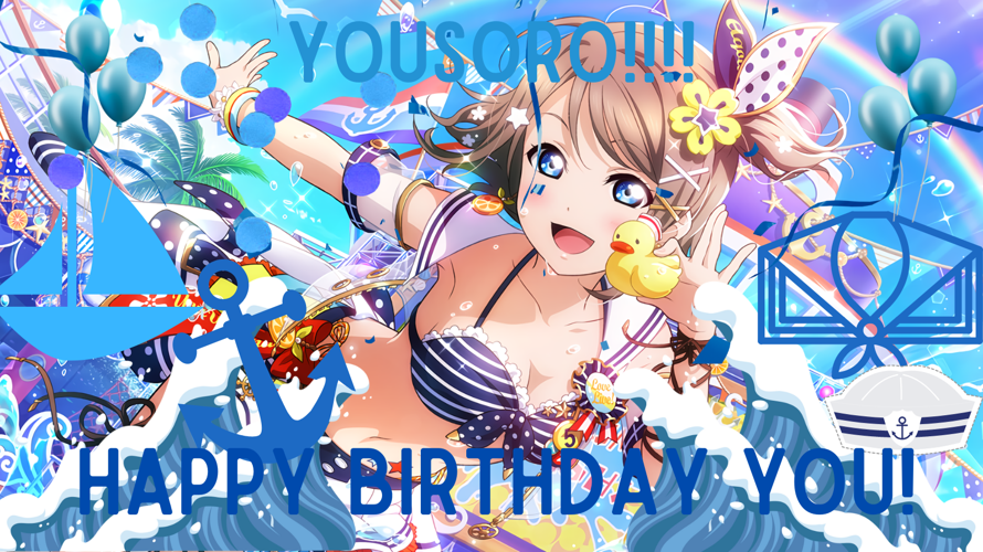 Happy birthday to our sailor girl, You!! I love you so much, girl! Yousoro!!! I've made another card...