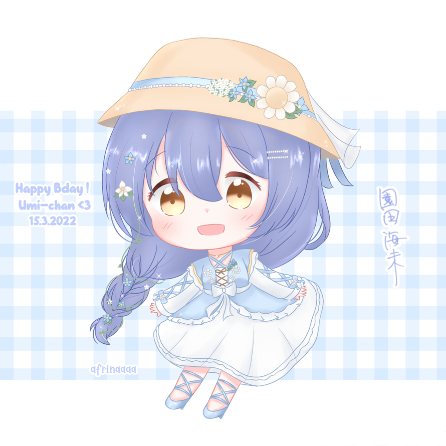 Chibi practice with Umi chan 💙 and also Happy Birthday to her~ 🥺💙🎉
