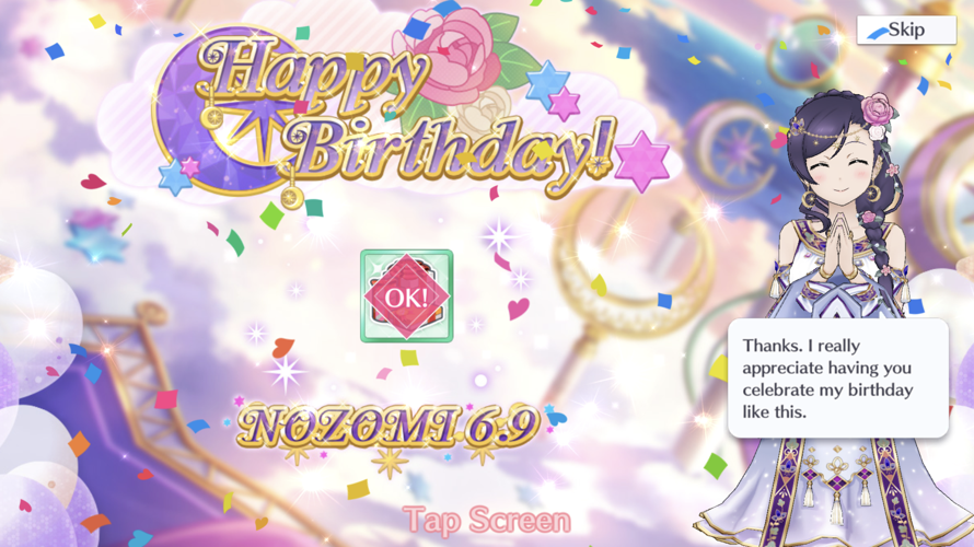 Happy birthday nozomi! Hope you have a spiritual birthday!!!
