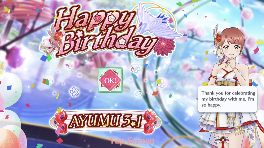 Happy birthday ayumu! Hope you have a wonderful birthday!