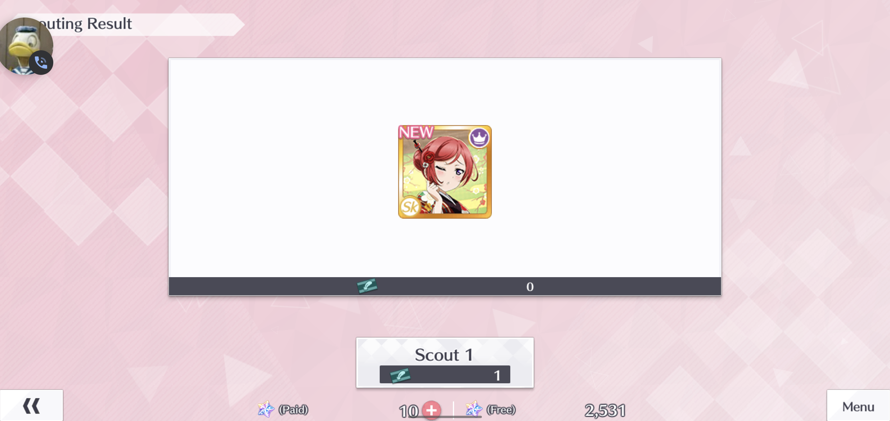 I really wanted this card, but didn't scout for her since I'm saving for Fes Maki, but blessed these...