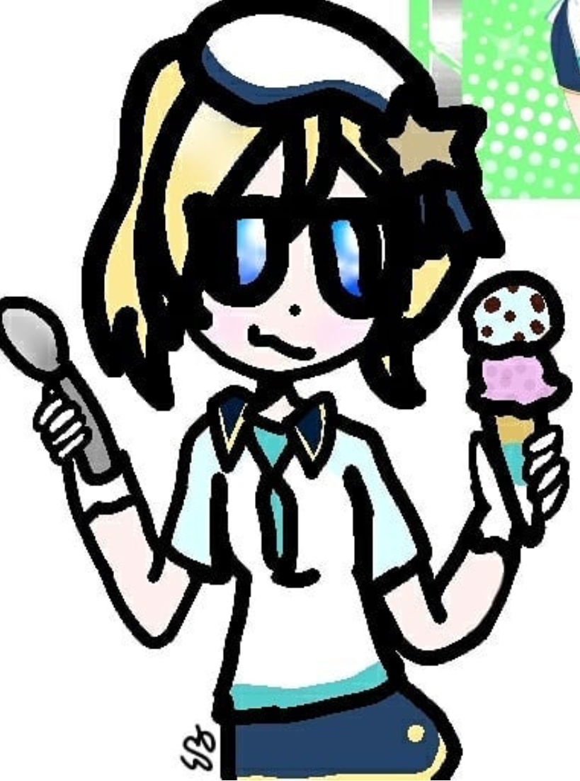 This was an old art piece I made of Ice Cream Eli and I really hate it, but why not post it :’D