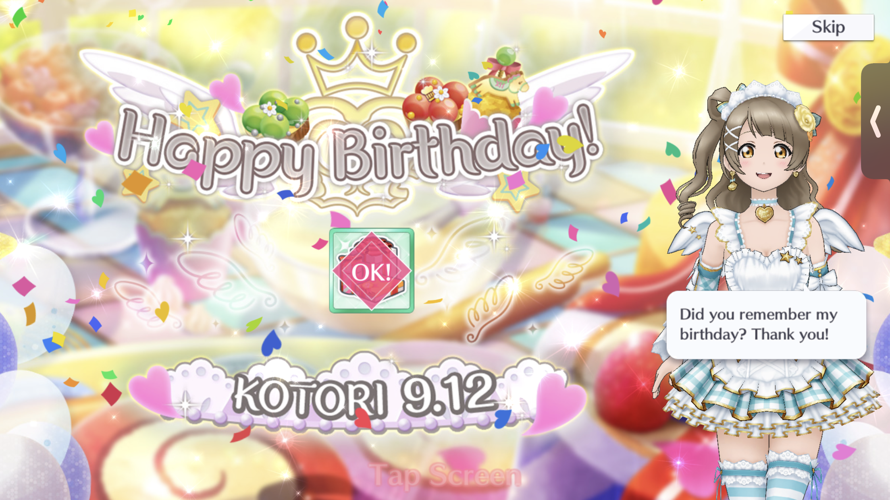 Happy birthday kotori! I hope you have an amazing birthday and have even better ones to come