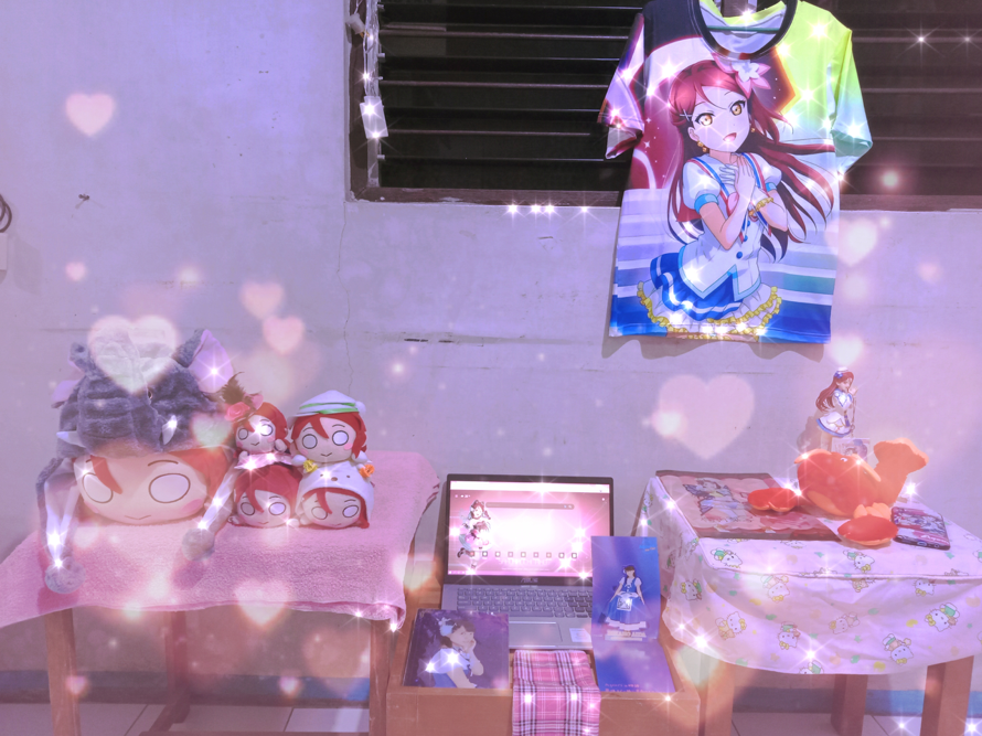 My shrine isn't as impressive as others, but happy birthday to my beloved riko chan! 🎂🎉🎹 Still...