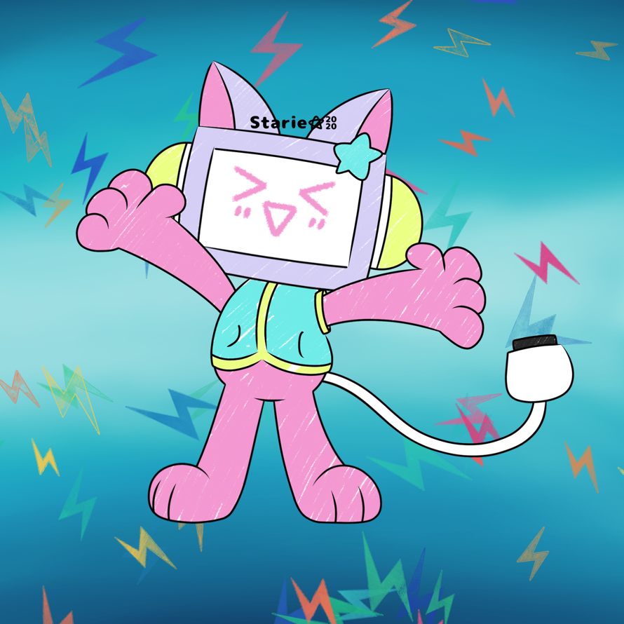 Wanted to share this cutie I drew last year. I LOVE Computer Cat Rina SO much!!