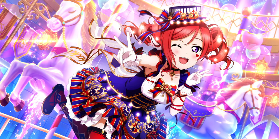 Um, Maki looks so happy in this card! I love it! And the pigtails look so good on all three girls!...
