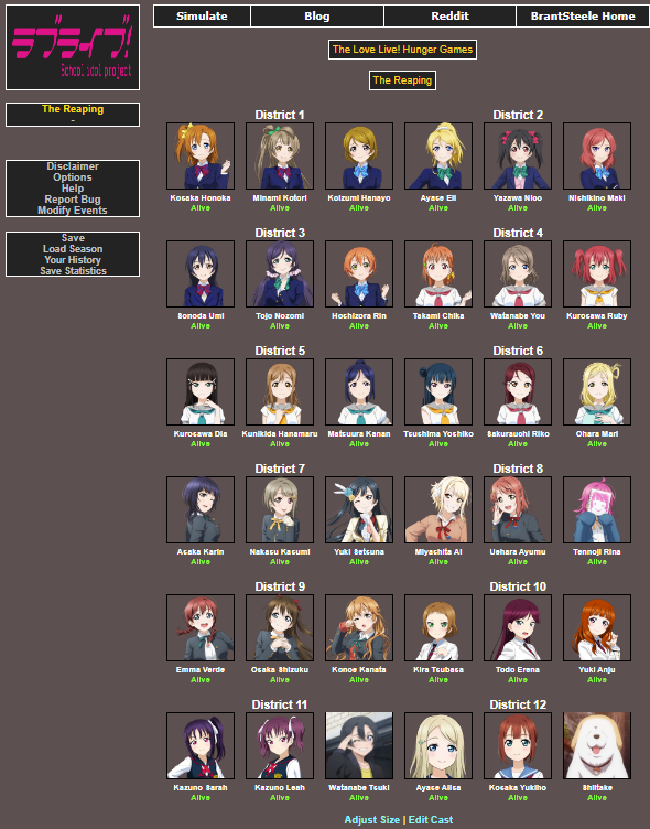 Uhh...So I made Love Live! Hunger Games. This is pretty useless but I thought it would nice to share...