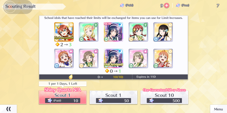 Idk how I manage it but I got double Fes Shioriko when what I just wishing is the regular Ketsui SR...