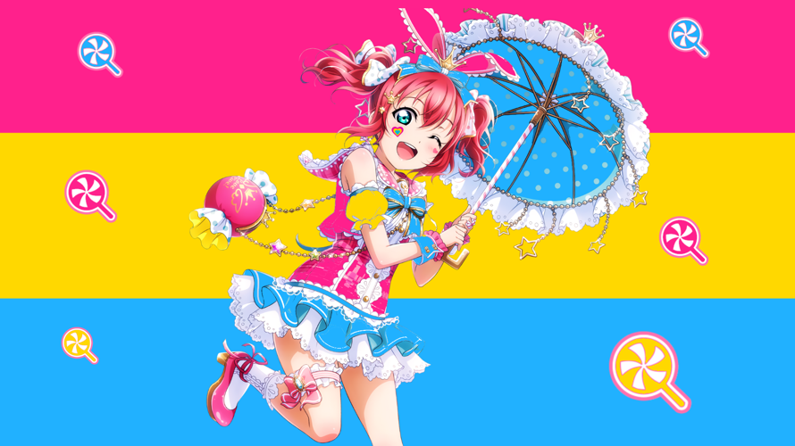 Next up Pansexual Ruby! I personally like the cyan umbrella if I say so myself.