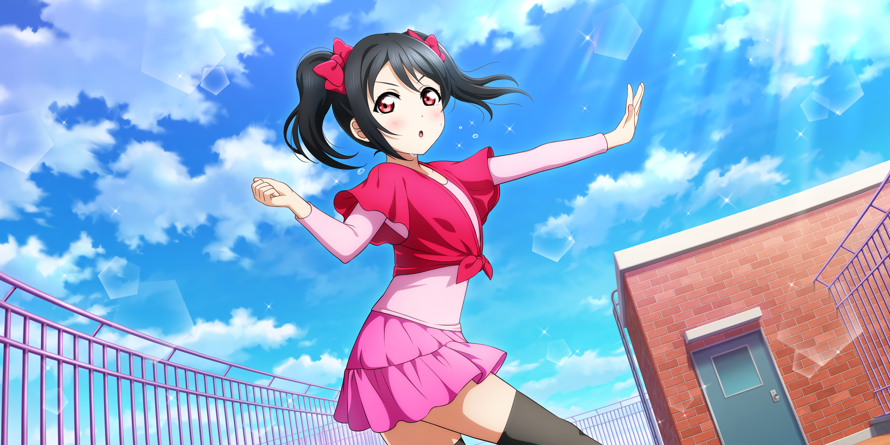 Nico's doing the dance from natsuiro egao de 1,2,JUMP! in her sr im gonna cry