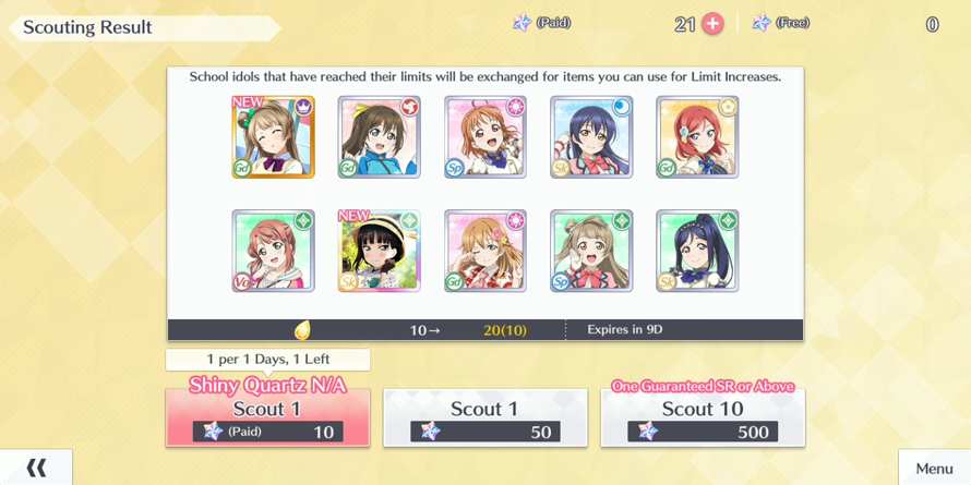 Second time scout got Fes Dia after the first scout of double Fes Shioriko 😭 idk how to react but...