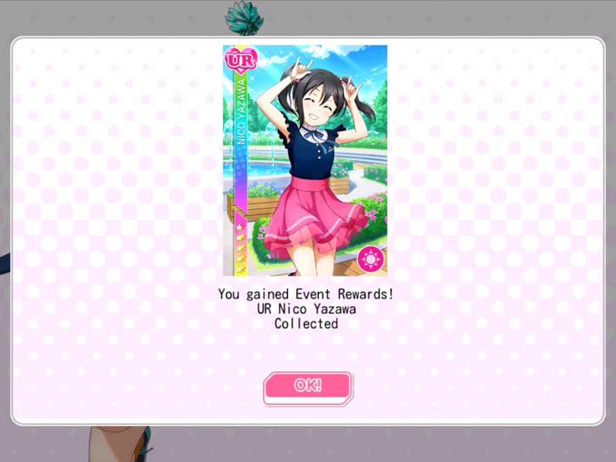 Woo! I got the lim Nico in the event in sif WW