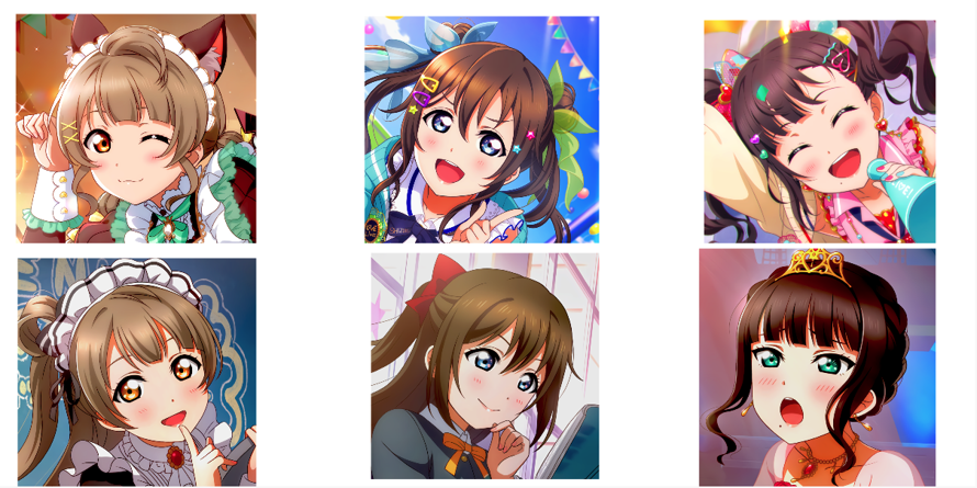 I made new icons! The three new UR cards recently added to the game. They're both their non idolized...