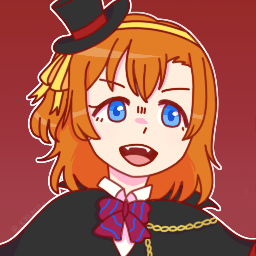 finished this drawing of vampire honoka this morning!!