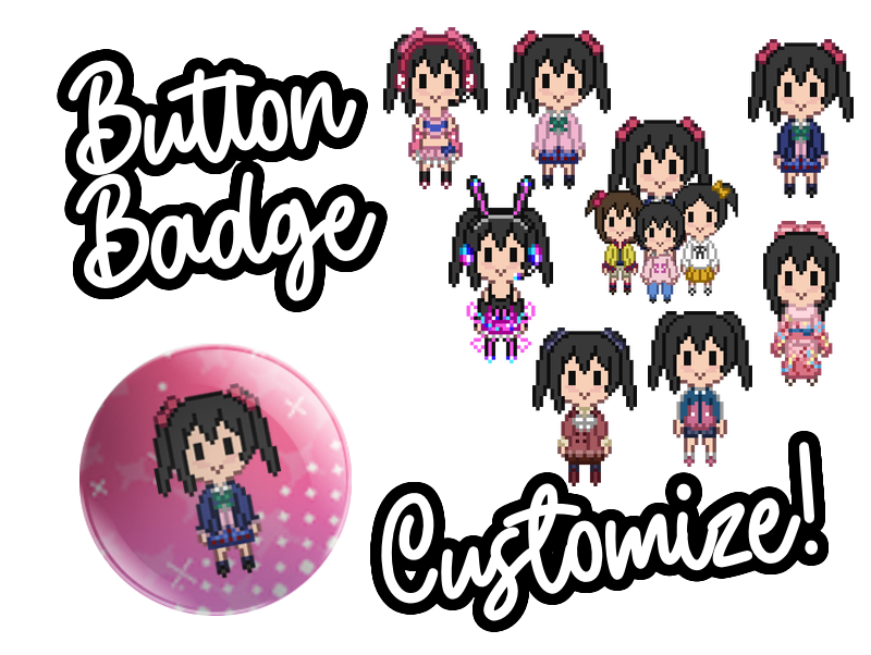 Custom button badge (specify color + illustration preference or we will choose for you)