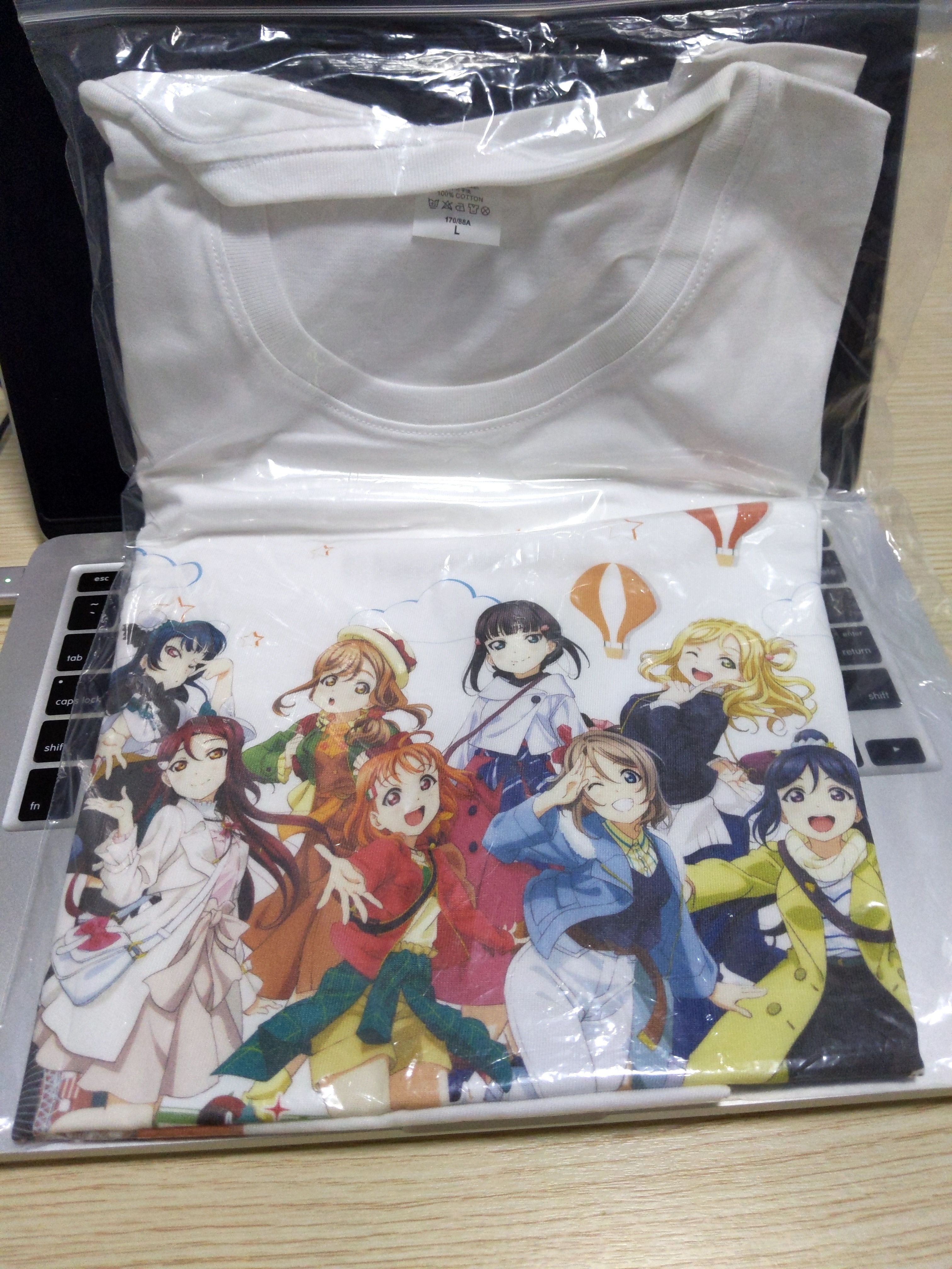 Aqours T-shirt (Asian L size) from Love Live! Sunshine!! The School Idol Movie Over The Rainbow